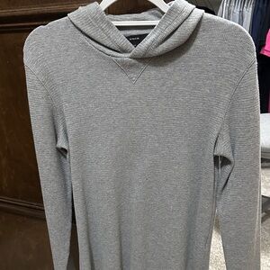 Vince Men’s Charcoal Gray Ribbed Hoodie – Size Small (New Without Tags)